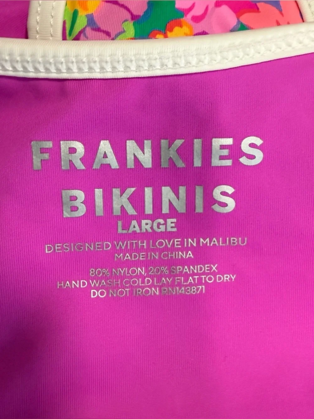 Frankie's Bikinis Dove Floral Classic Bikini Bottom Womens Size Large Daisy Pond